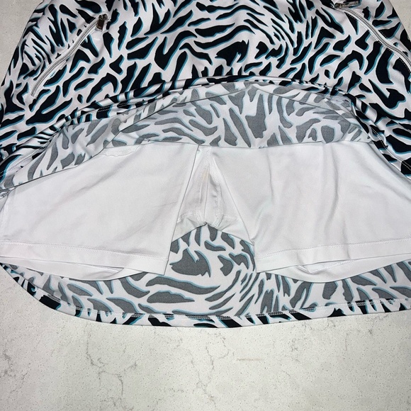 Tail Womens Medium Skort Black White Teal Golf Tennis Zipper Pockets - Picture 2 of 6